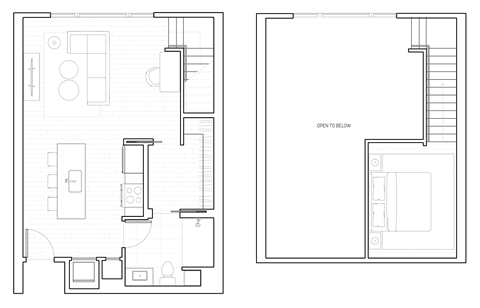 Floor plan for studio, 1 bath, 760 sqft